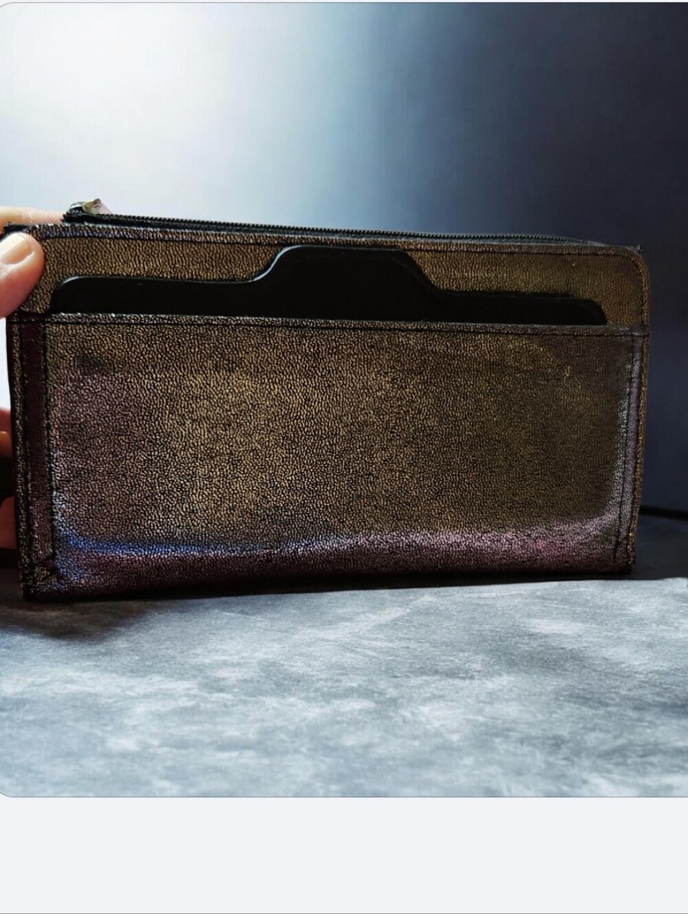 Metallic  Leather Card Wallet